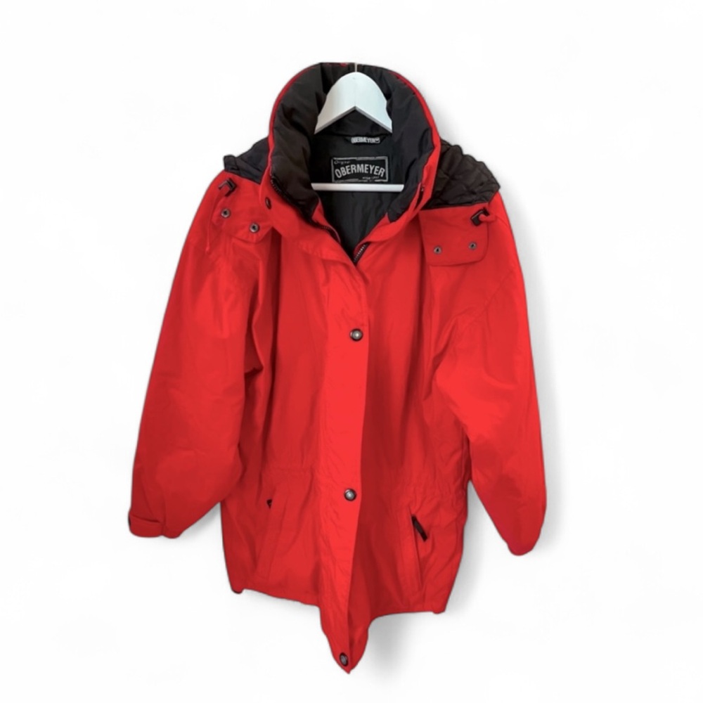 Obermeyer Men’s Vintage 90’s Y2K Black Label Ski/Snowboard Jacket Red XL (est)
